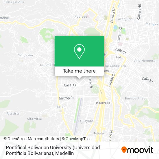 Pontifical Bolivarian University (Universidad Pontificia Bolivariana) map