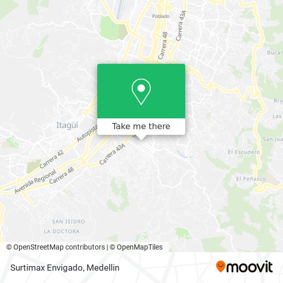 Mapa de Surtimax Envigado