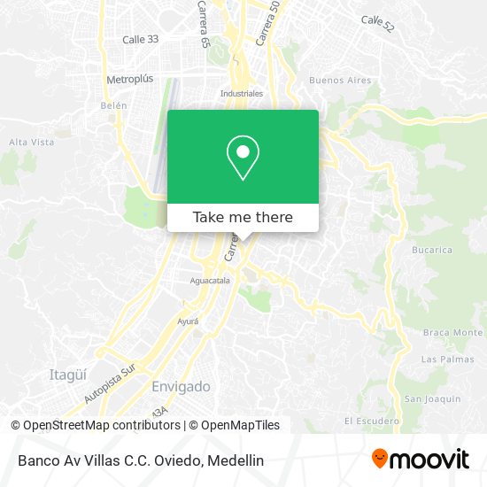 Mapa de Banco Av Villas C.C. Oviedo