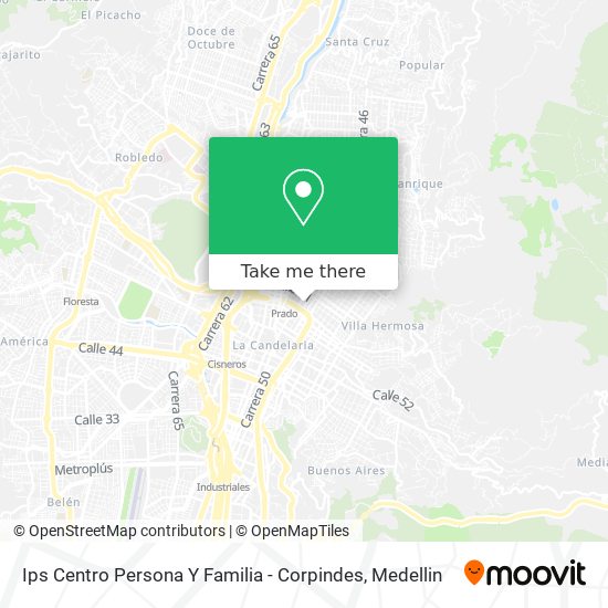 Mapa de Ips Centro Persona Y Familia - Corpindes