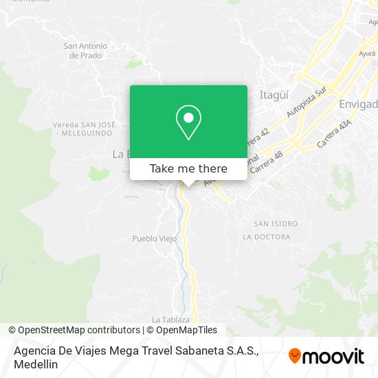 Mapa de Agencia De Viajes Mega Travel Sabaneta S.A.S.