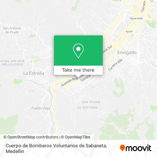 Mapa de Cuerpo de Bomberos Voluntarios de Sabaneta