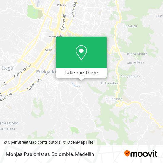 Monjas Pasionistas Colombia map