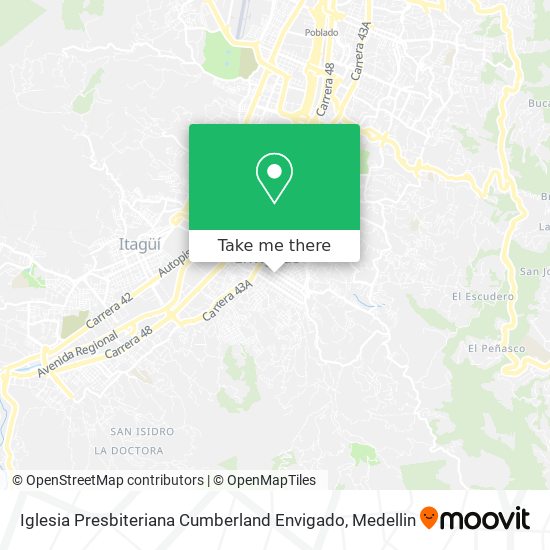 Mapa de Iglesia Presbiteriana Cumberland Envigado