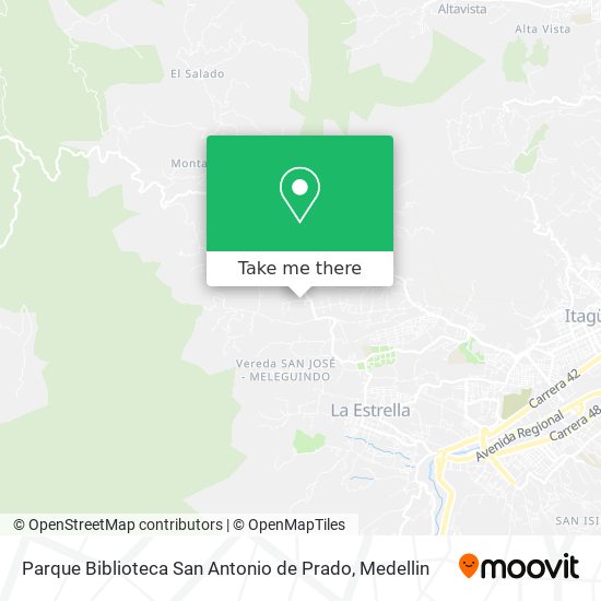 Mapa de Parque Biblioteca San Antonio de Prado