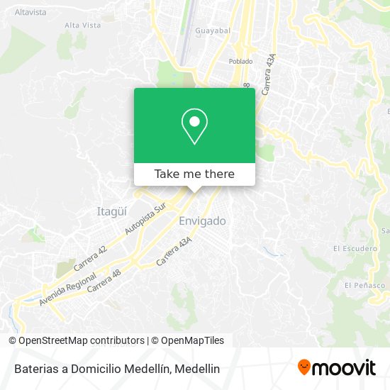 Mapa de Baterias a Domicilio Medellín
