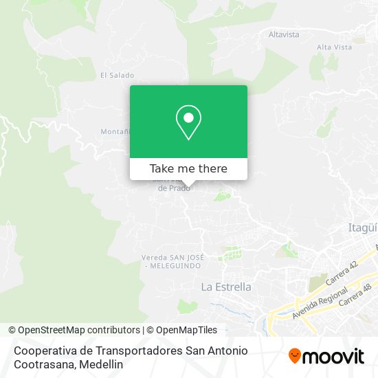 Mapa de Cooperativa de Transportadores San Antonio Cootrasana