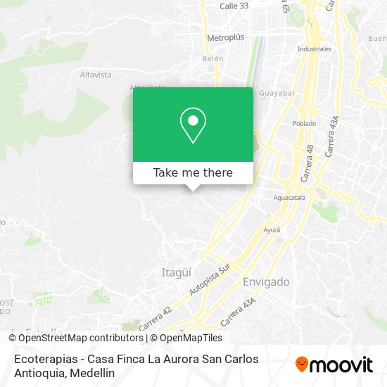 Mapa de Ecoterapias - Casa Finca La Aurora San Carlos Antioquia