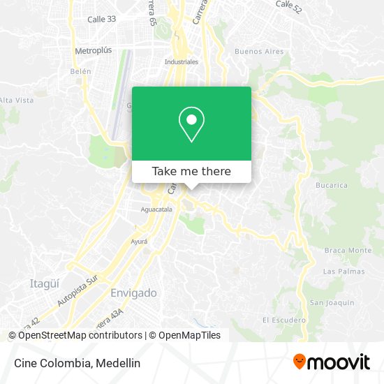 Cine Colombia map