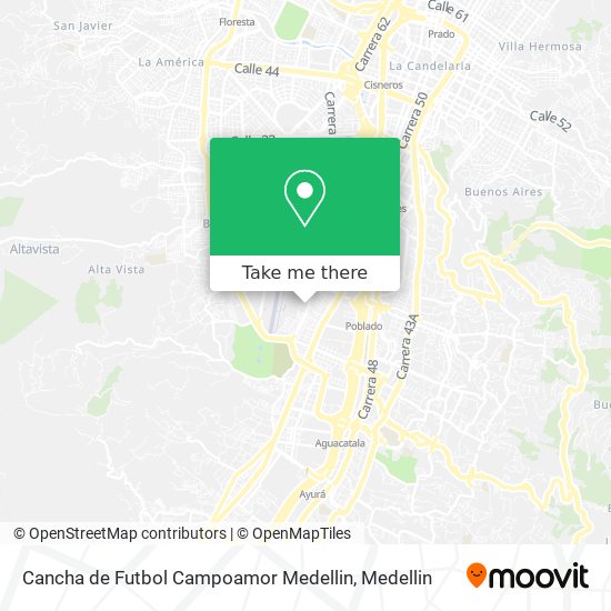 Cancha de Futbol Campoamor Medellin map