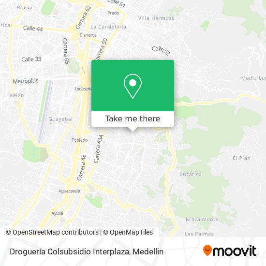 Mapa de Droguería Colsubsidio Interplaza