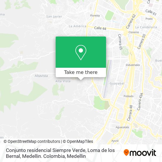 Conjunto residencial Siempre Verde, Loma de los Bernal, Medellin. Colombia map
