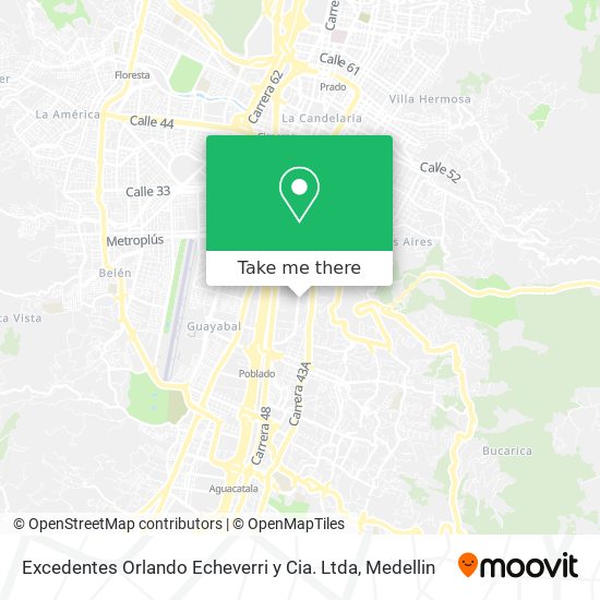 Excedentes Orlando Echeverri y Cia. Ltda map