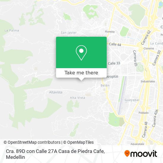 Cra. 89D con Calle 27A Casa de Piedra Cafe map