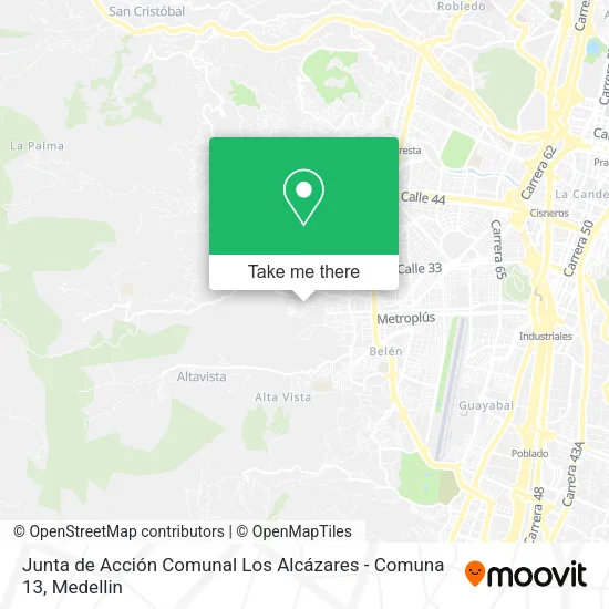 Mapa de Junta de Acción Comunal Los Alcázares - Comuna 13