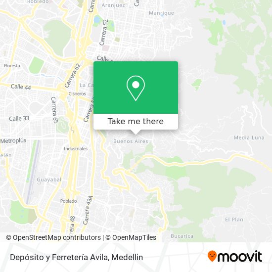 Mapa de Depósito y Ferretería Avila