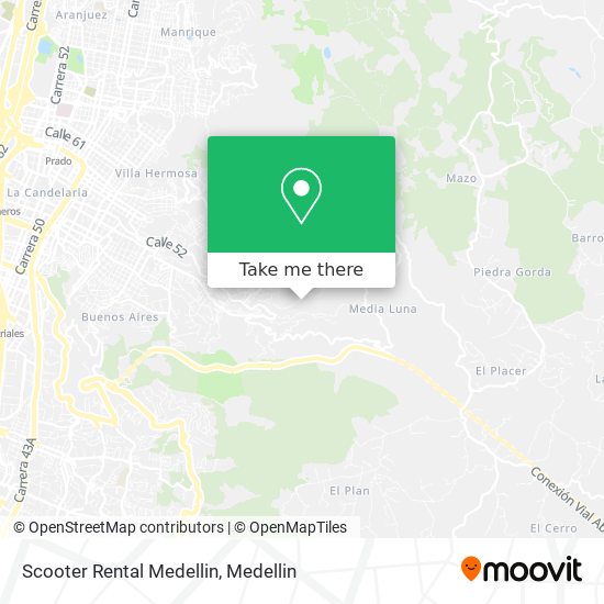 Scooter Rental Medellin map