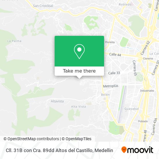 Cll. 31B con Cra. 89dd Altos del Castillo map