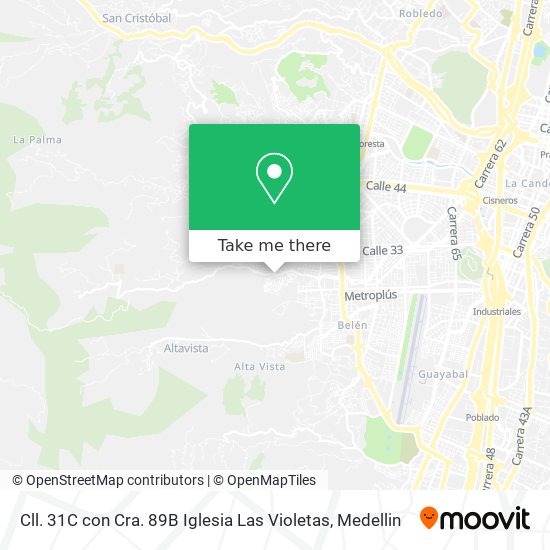 Cll. 31C con Cra. 89B Iglesia Las Violetas map
