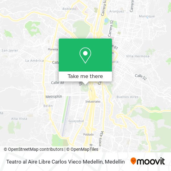 Teatro al Aire Libre Carlos Vieco Medellin map