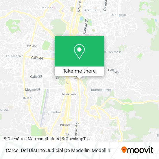 Mapa de Cárcel Del Distrito Judicial De Medellín