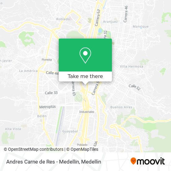 Mapa de Andres Carne de Res - Medellín