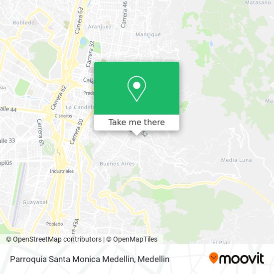 Mapa de Parroquia Santa Monica Medellin