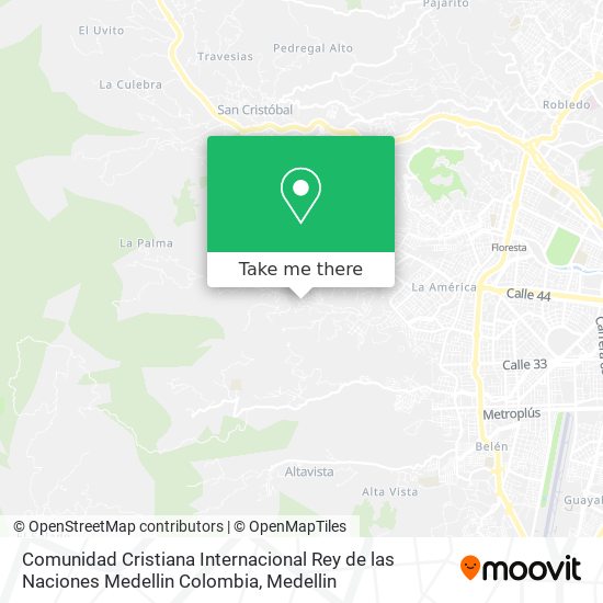 Comunidad Cristiana Internacional Rey de las Naciones Medellin Colombia map