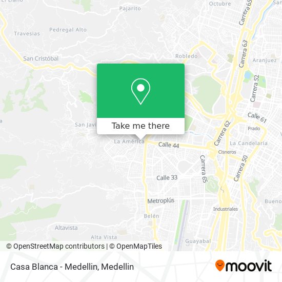 Mapa de Casa Blanca - Medellin