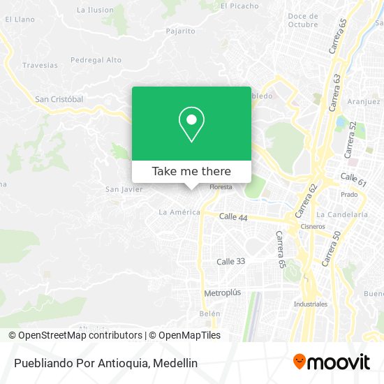Mapa de Puebliando Por Antioquia