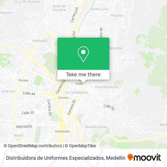 Mapa de Distribuidora de Uniformes Especializados