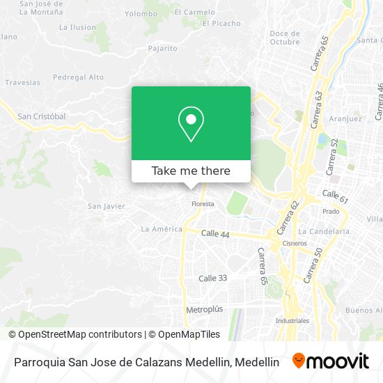 Parroquia San Jose de Calazans Medellin map