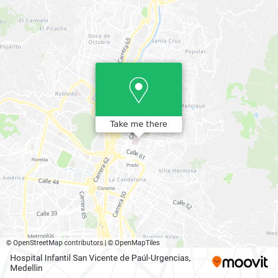 Hospital Infantil San Vicente de Paúl-Urgencias map