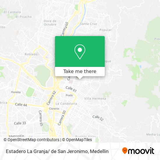 Mapa de Estadero La Granja/ de San Jeronimo