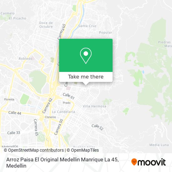 Mapa de Arroz Paisa El Original Medellin Manrique La 45