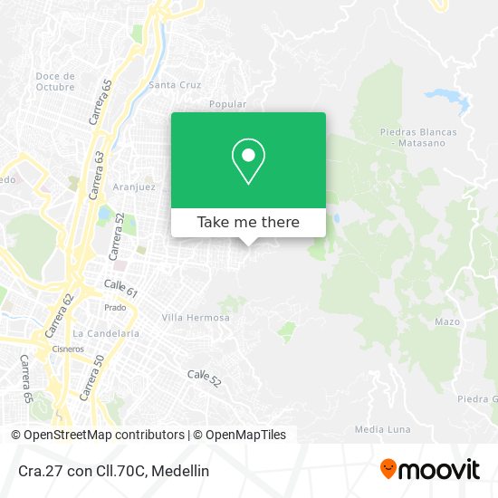 Mapa de Cra.27 con Cll.70C