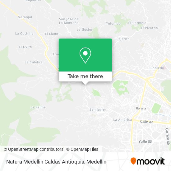 Natura Medellin Caldas Antioquia map