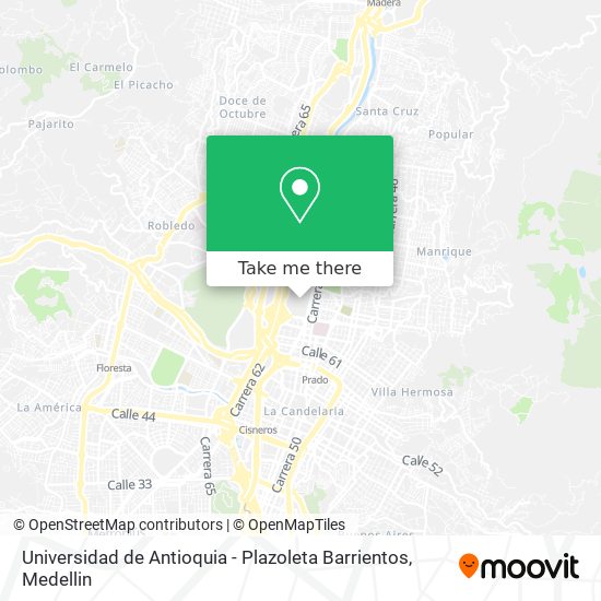 Universidad de Antioquia - Plazoleta Barrientos map