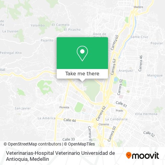Veterinarias-Hospital Veterinario Universidad de Antioquia map