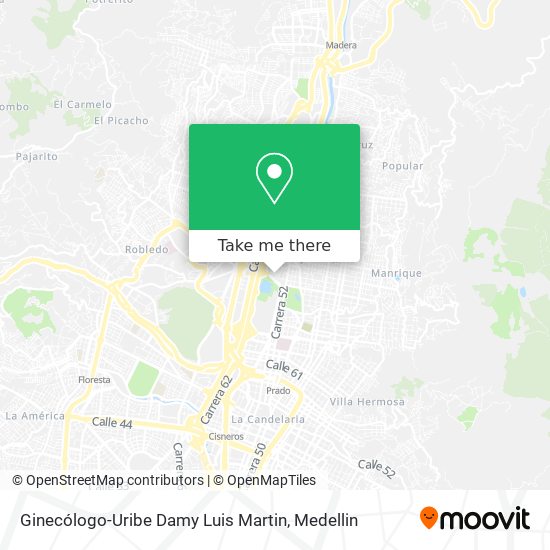 Mapa de Ginecólogo-Uribe Damy Luis Martin