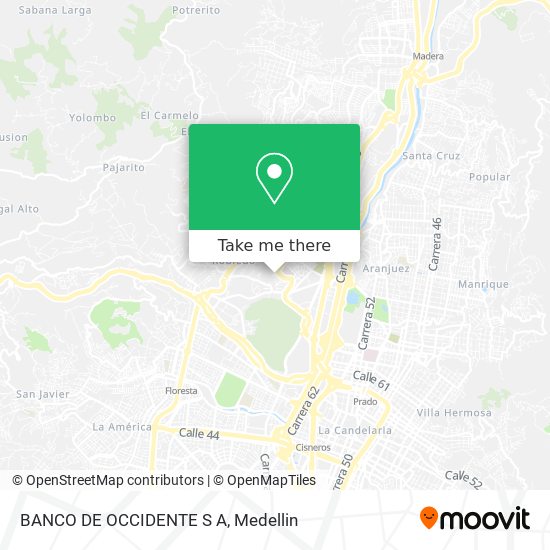 BANCO DE OCCIDENTE S A map