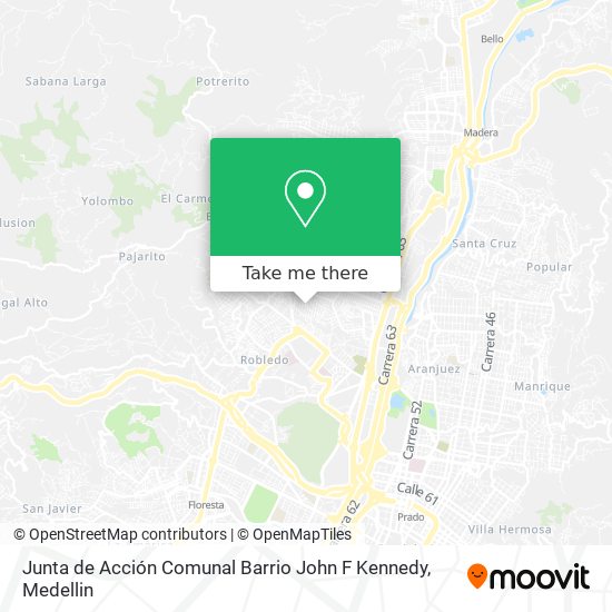 Junta de Acción Comunal Barrio John F Kennedy map
