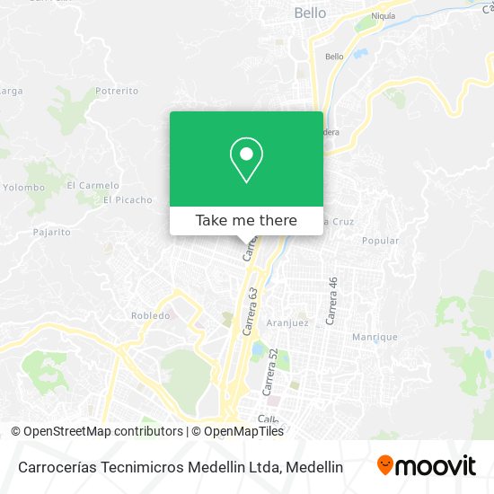Mapa de Carrocerías Tecnimicros Medellin Ltda