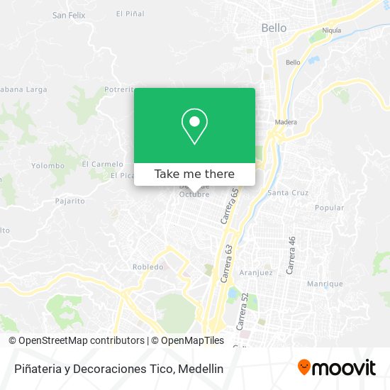 Piñateria y Decoraciones Tico map