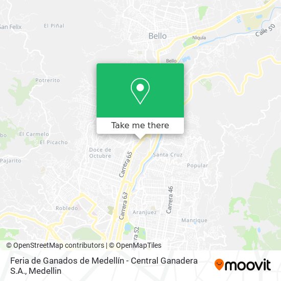 Mapa de Feria de Ganados de Medellín - Central Ganadera S.A.