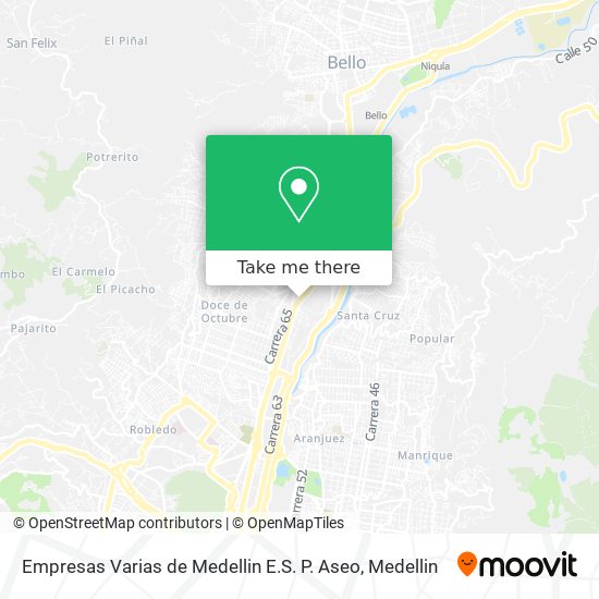 Mapa de Empresas Varias de Medellin E.S. P. Aseo