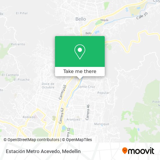 Estación Metro Acevedo map
