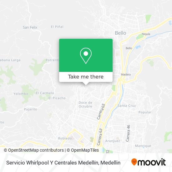 Mapa de Servicio Whirlpool Y Centrales Medellín