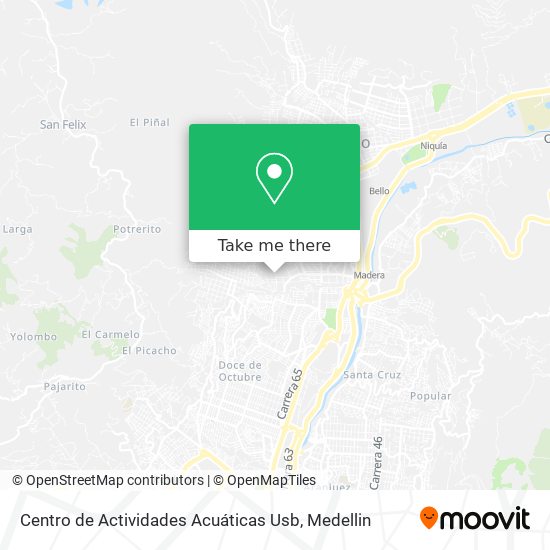 Mapa de Centro de Actividades Acuáticas Usb