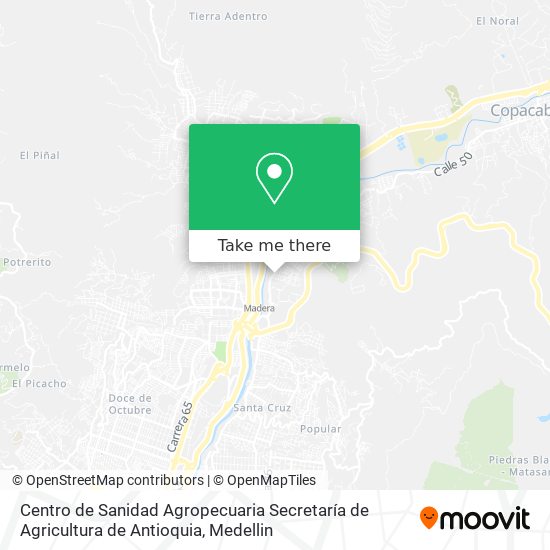 Centro de Sanidad Agropecuaria Secretaría de Agricultura de Antioquia map